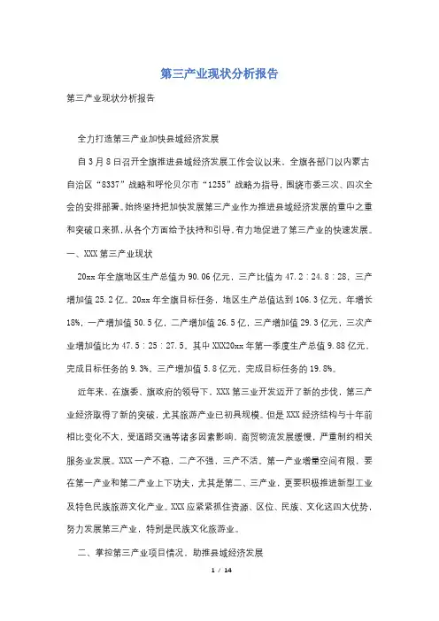 第三产业现状分析报告