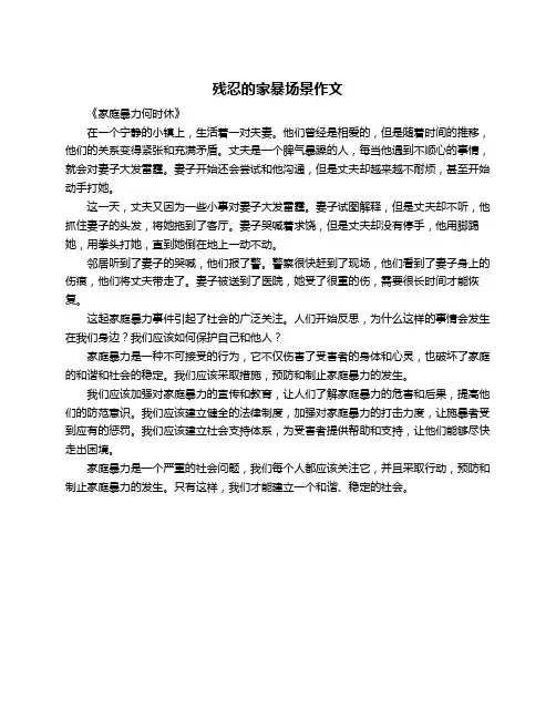 残忍的家暴场景作文