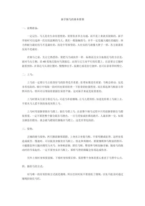 新手骑马的基本要领
