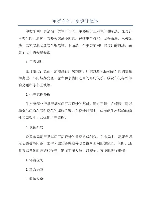 甲类车间厂房设计概述