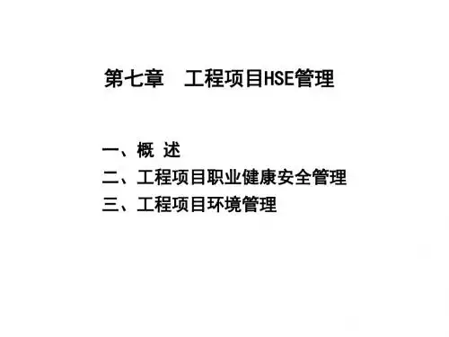 工程的项目HSE管理教学课件PPT
