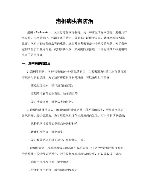 泡桐病虫害防治