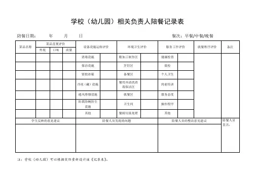 陪餐记录表