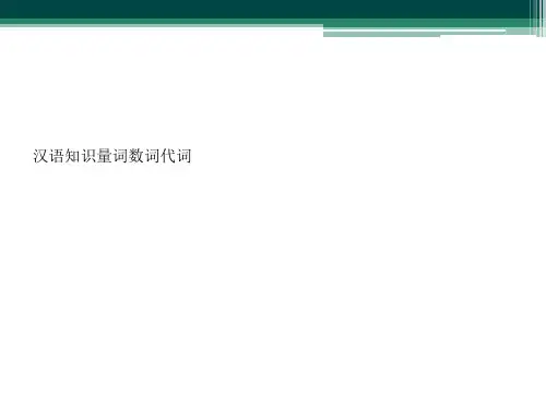 汉语知识量词数词代词