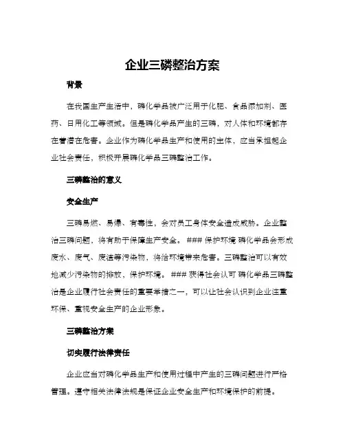 企业三磷整治方案