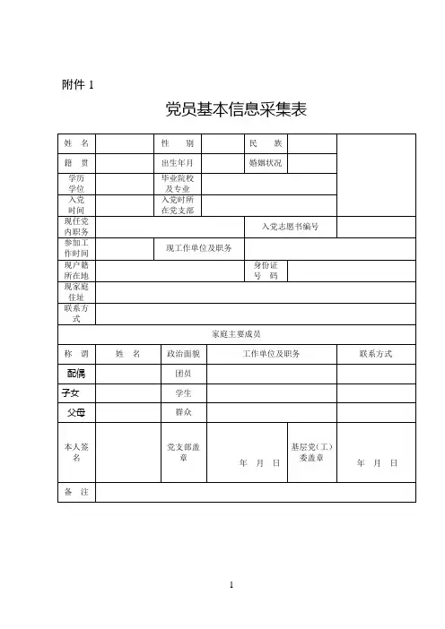 党员基本信息采集表