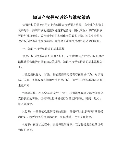 知识产权侵权诉讼与维权策略