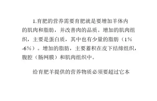 肉羊饲料标准与日粮配方PPT演示文稿