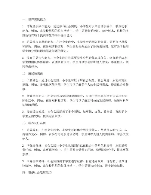 社会实践小学生的意义