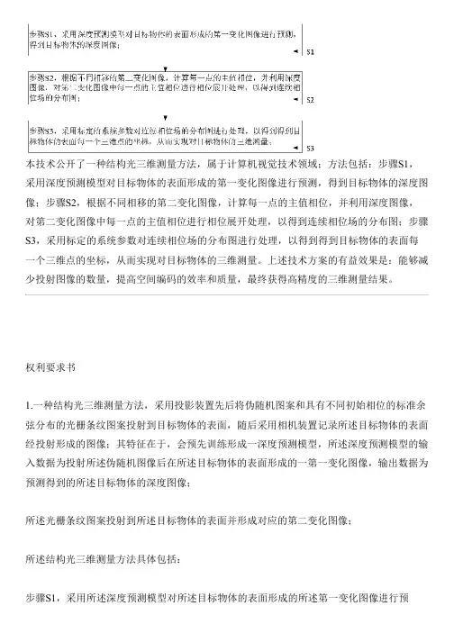 结构光三维测量方法与相关技术