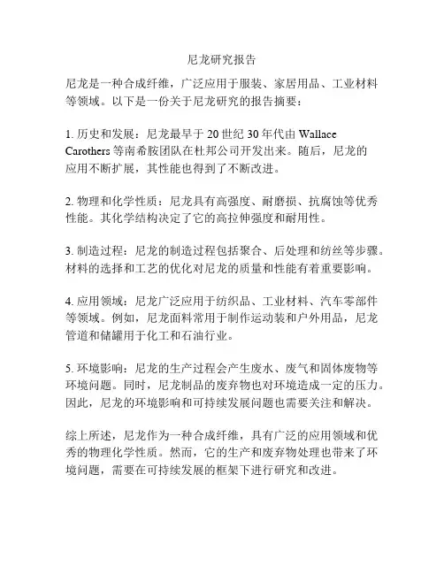 尼龙研究报告