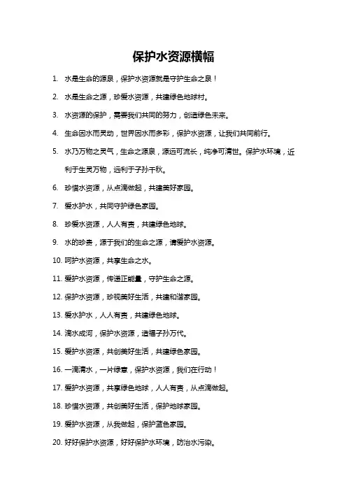 保护水资源横幅