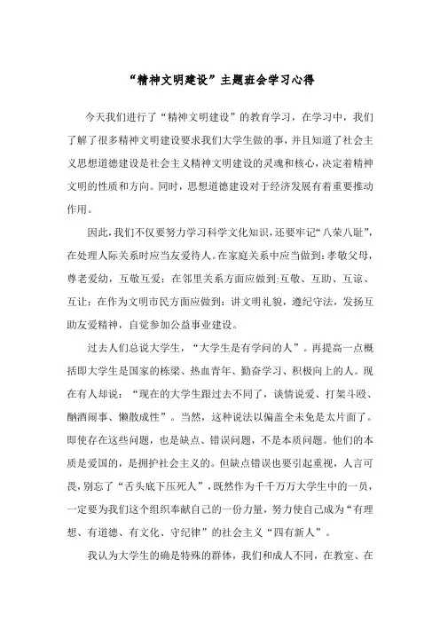 精神文明建设学习心得(123)