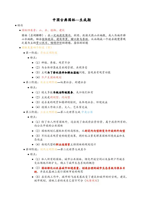 中国古典园林—生成期