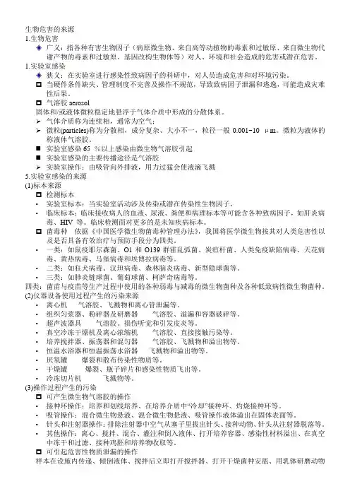 生物危害的来源