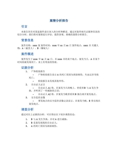 案情分析报告