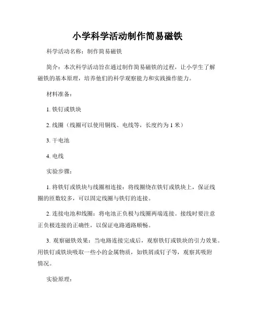 小学科学活动制作简易磁铁