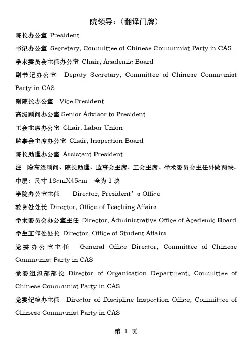 学校办公室门牌