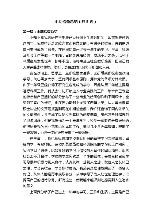 中期检查总结（共5则）