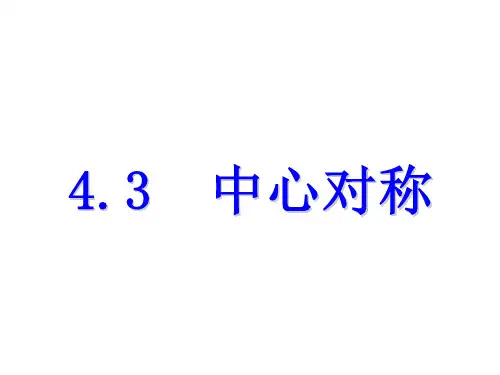 4.3  中心对称-2020春浙教版八年级数学下册课件 (共9张PPT)