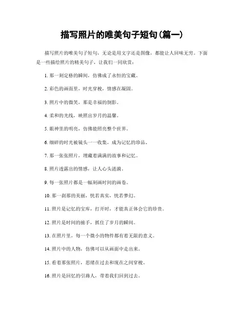描写照片的唯美句子短句(精选两篇)