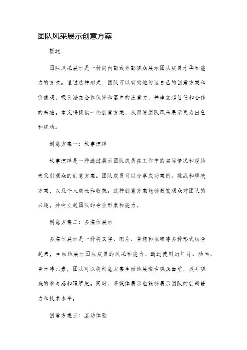 团队风采展示创意方案