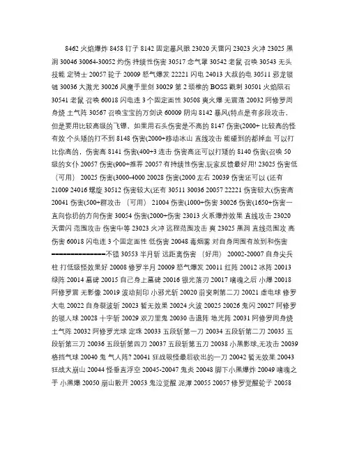DNF技能代码(外挂)