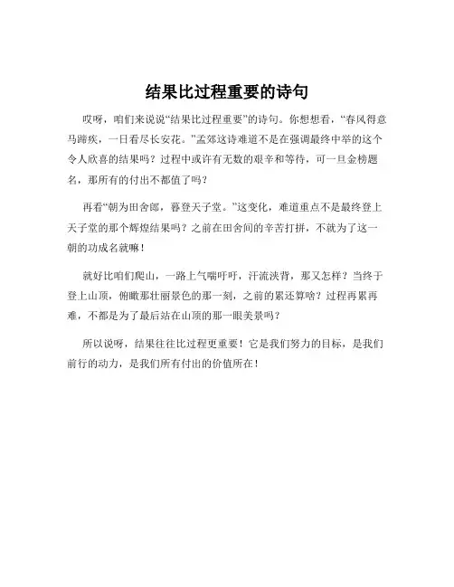 结果比过程重要的诗句