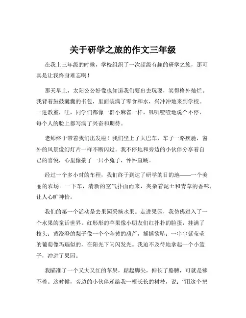 关于研学之旅的作文三年级