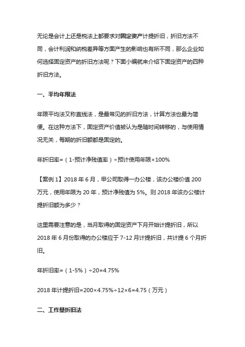 资产折旧方法、示例以及重要注意事项