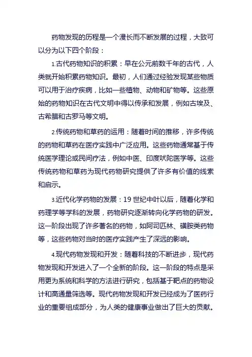 药物发现历程