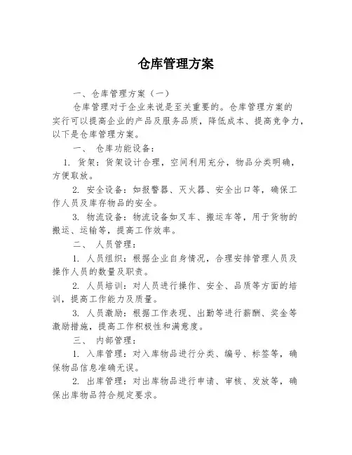 仓库管理方案