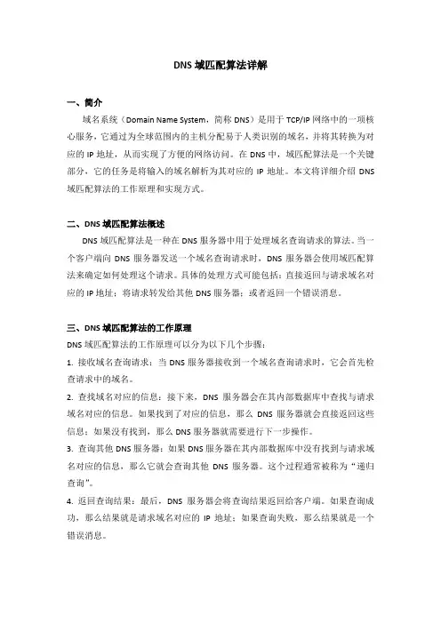 dns域匹配算法
