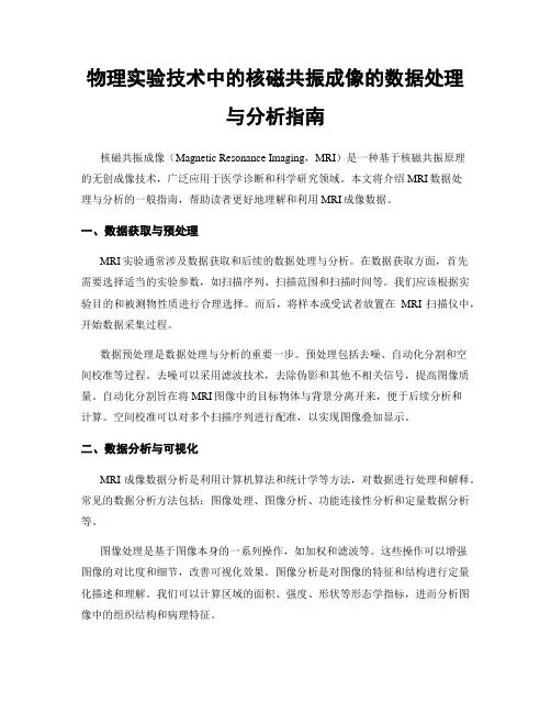物理实验技术中的核磁共振成像的数据处理与分析指南