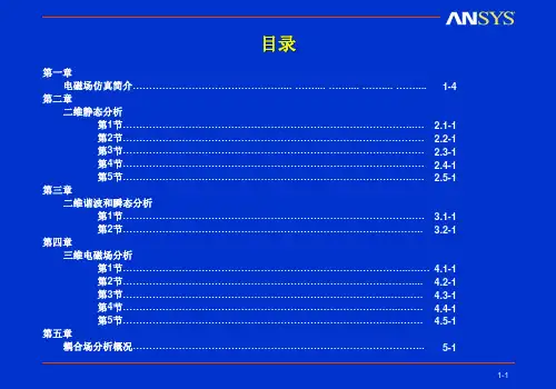 ansys电磁场仿真分析教程-PPT精选文档