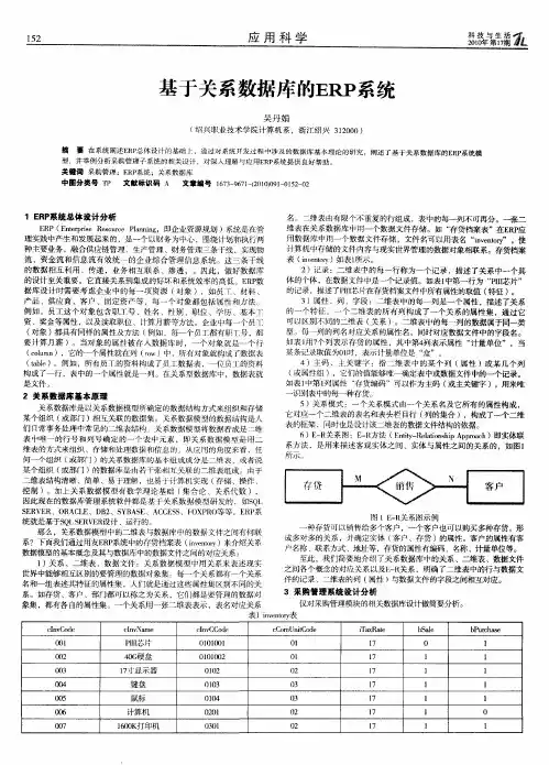 基于关系数据库的ERP系统