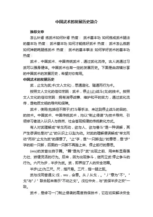 中国武术的发展历史简介