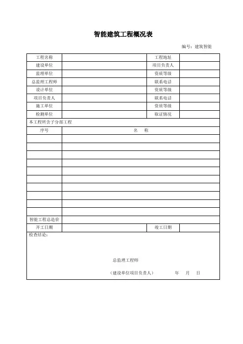智能化验收资料