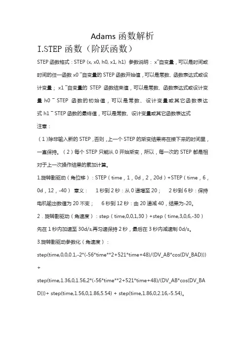 Adams简易函数范例