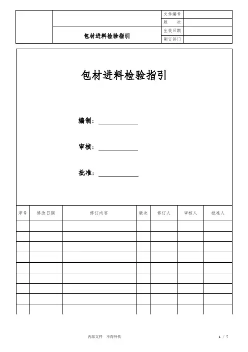 包材进料检验指引