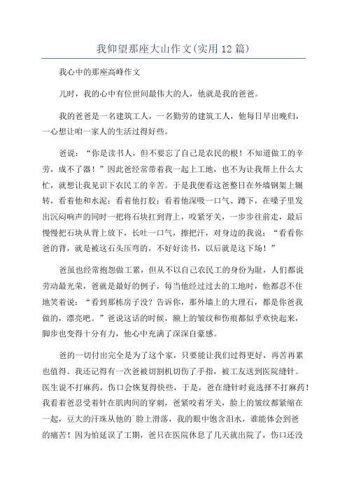 我仰望那座大山作文(实用12篇)