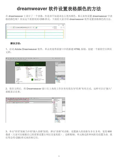 dreamweaver软件设置表格颜色的方法
