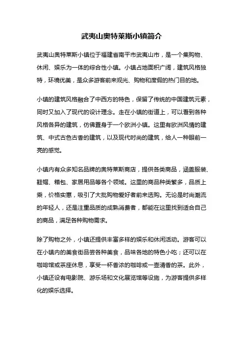 武夷山奥特莱斯小镇简介