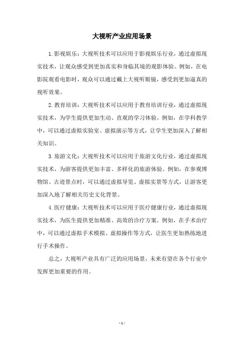 大视听产业应用场景