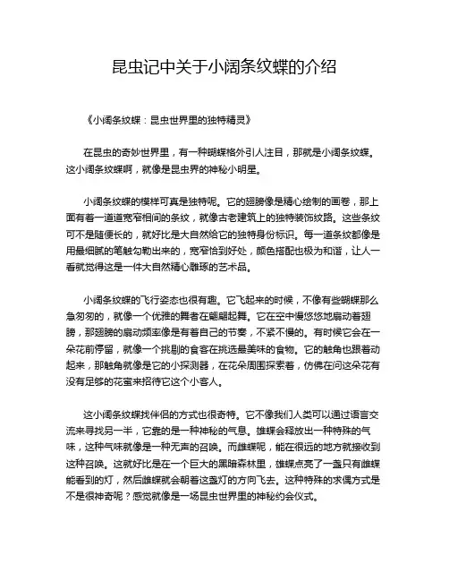 昆虫记中关于小阔条纹蝶的介绍