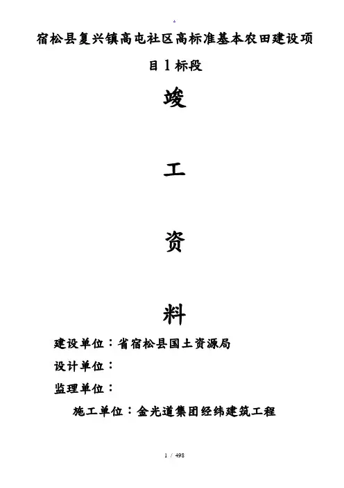 安徽土地整理项目竣工资料(很全的)