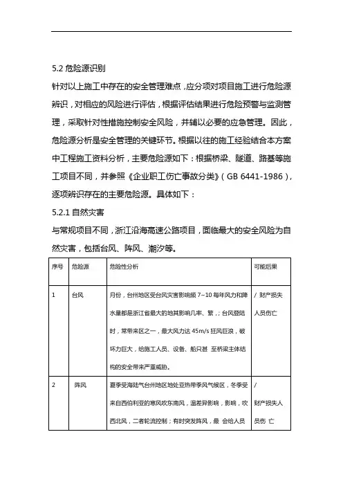 桥梁工程危险源识别及措施
