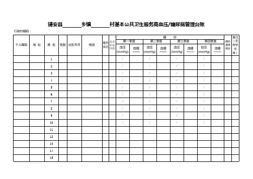 居民健康档案管理台账
