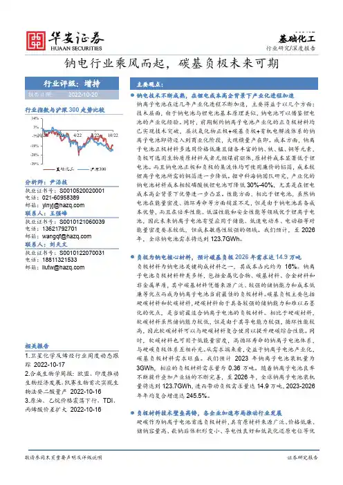 基础化工深度报告：钠电行业乘风而起，碳基负极未来可期