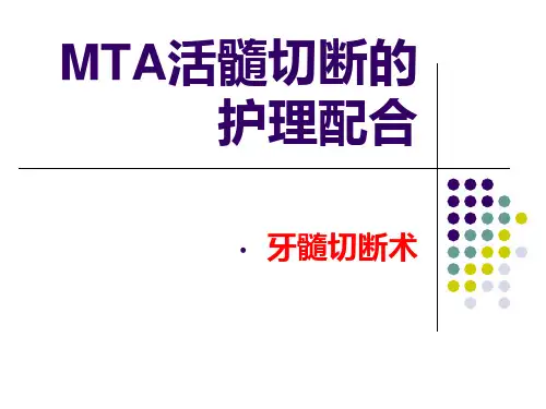 MTA活髓切断的护理配合PPT课件
